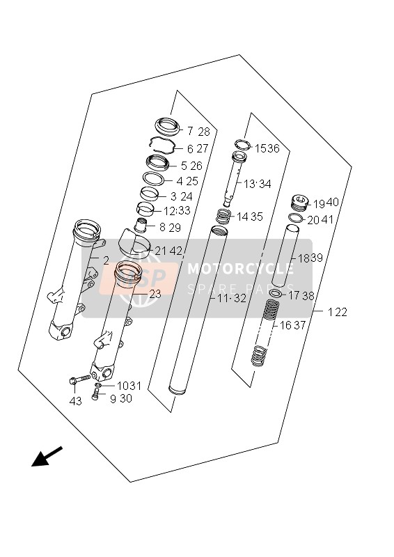 Suzuki AN650A BURGMAN EXECUTIVE 2012 Front Fork Damper for a 2012 Suzuki AN650A BURGMAN EXECUTIVE